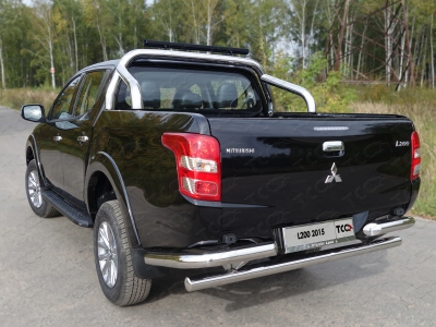 Защита задняя уголки 76 мм ТСС для Mitsubishi L200 2015-2019